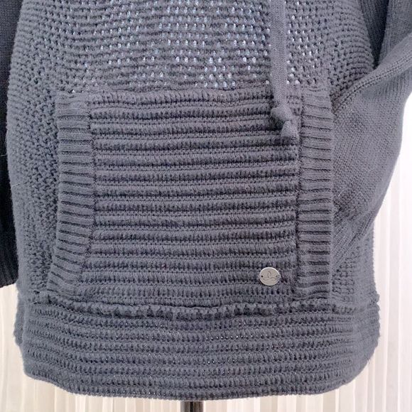 PRANA sugar beach sweater hooded long sleeve kangaroo pocket split Vneck size S - Picture 5 of 6